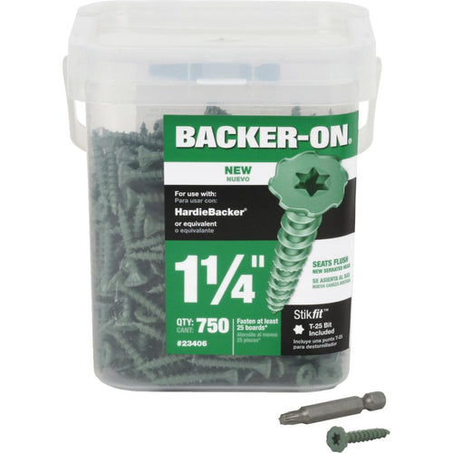 Buildex Backer-On #9 x 1-1/4 In. Cement Board Screw (750 Ct.)