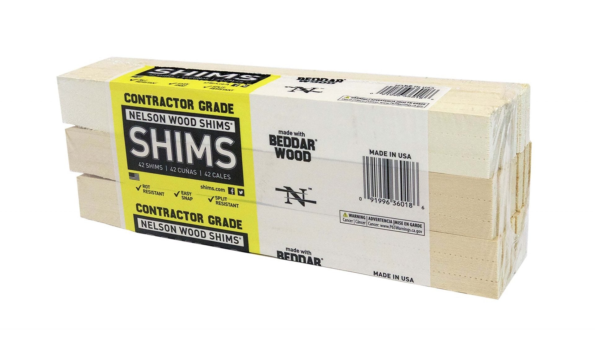 Nelson Wood Shims - Leveling Wedge Professional Contractor DIY Bulk Kit  (8-inch 84 Ct Bundle), Premium Beddar Wood, Indoor/Outdoor Use, All Natural